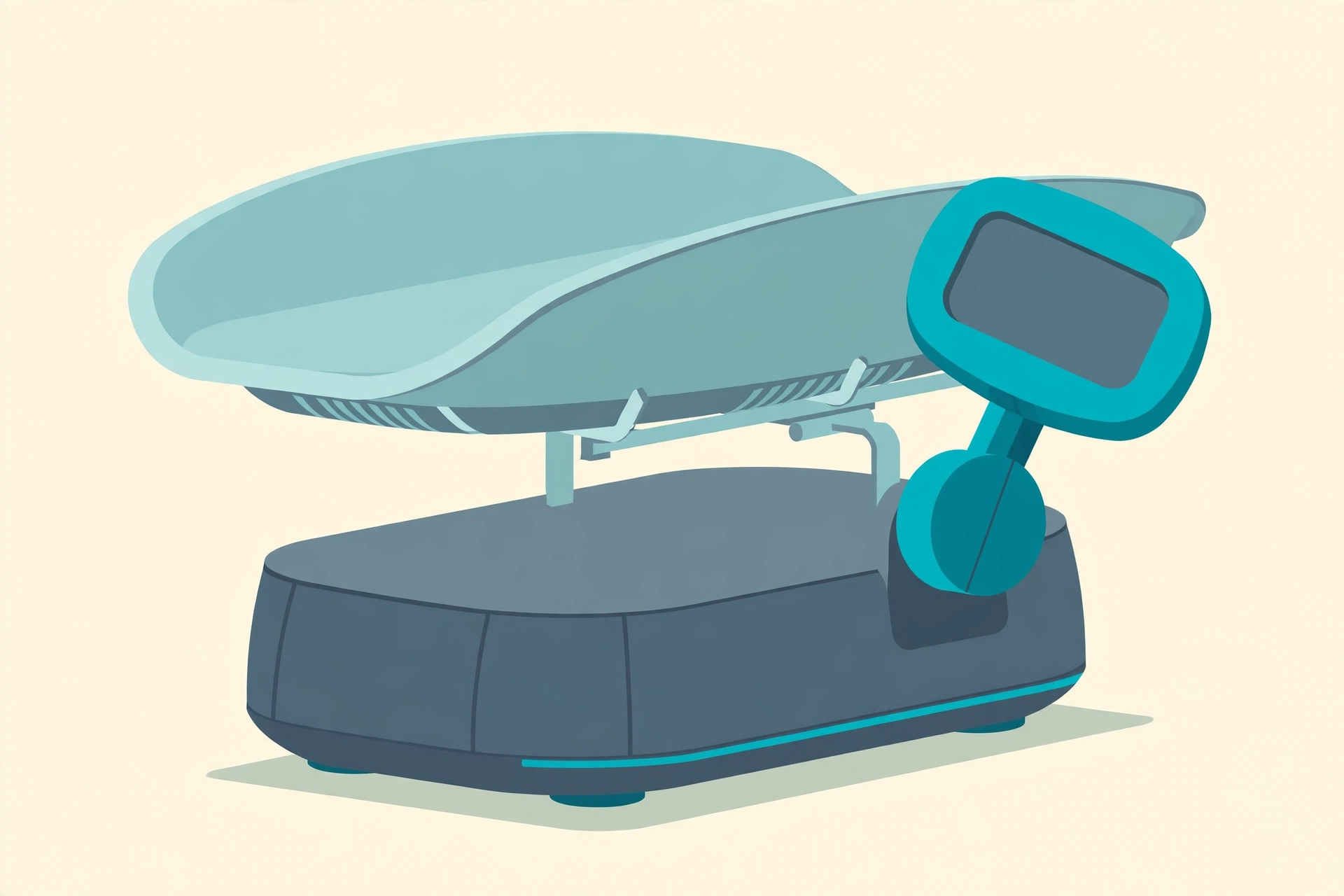 Illustration of the BAGAIL baby scale with detachable tray
