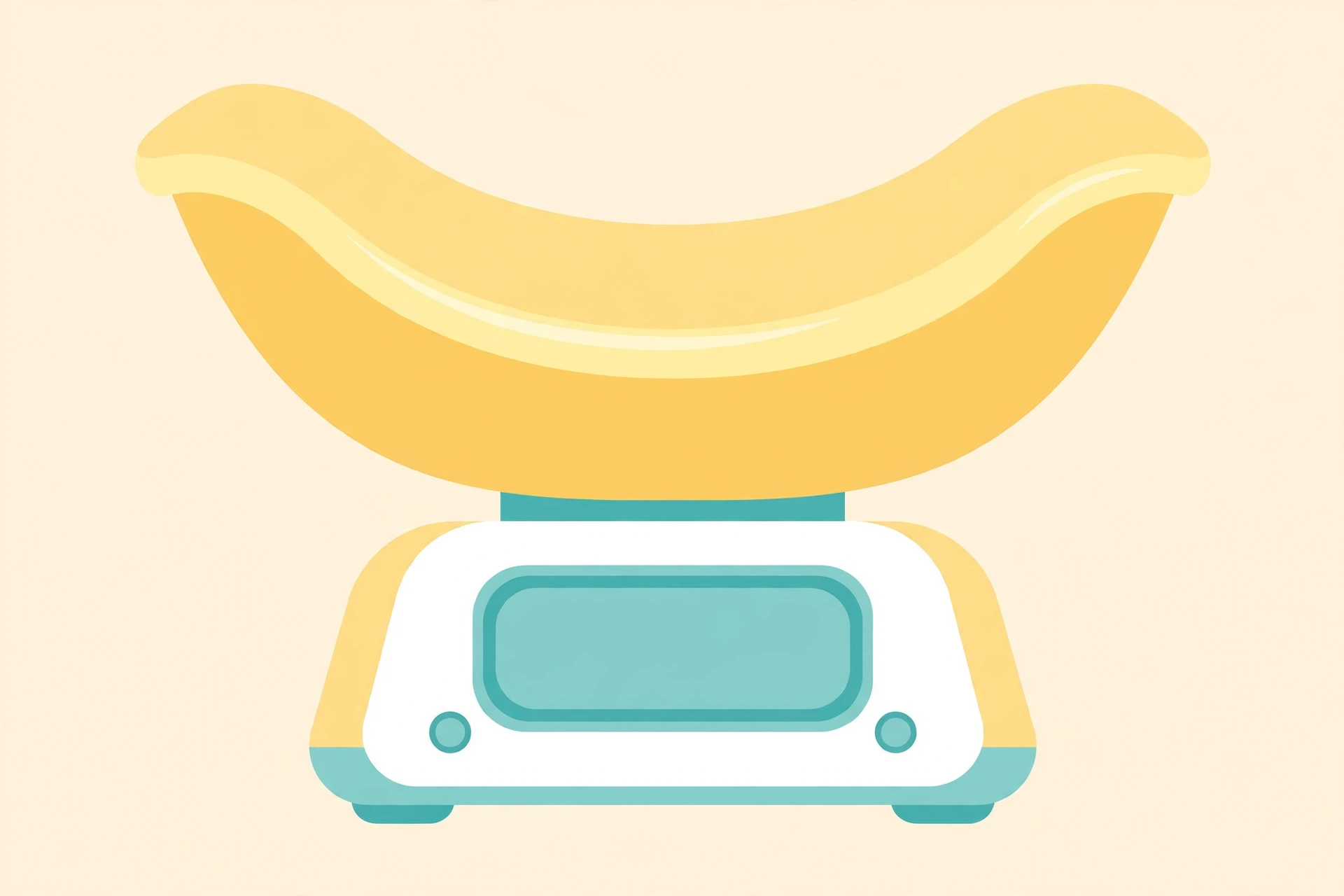 Illustration of the Beurer BY80 baby scale with curved weighing platform