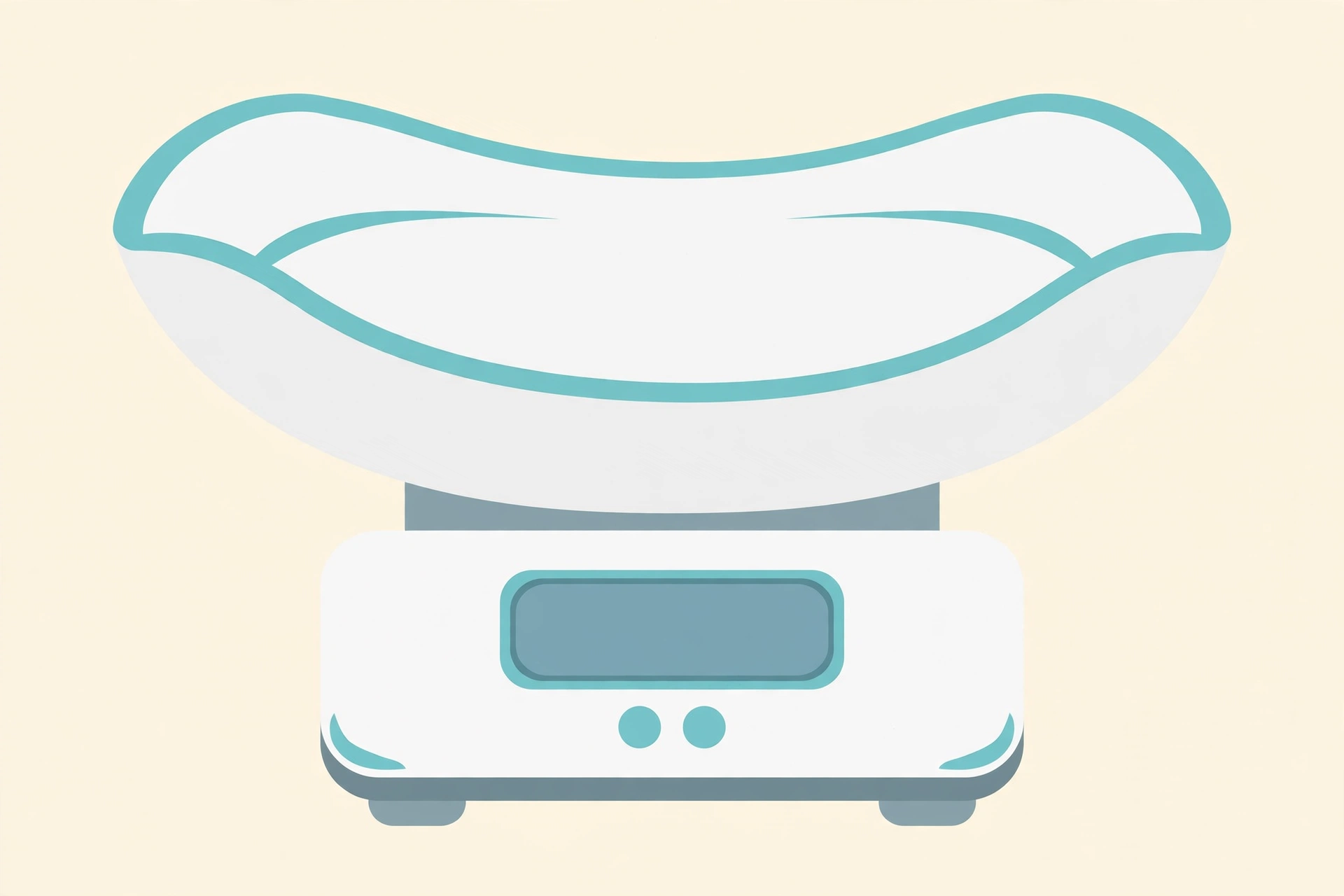 Illustration of the Chicco digital baby scale with LCD display
