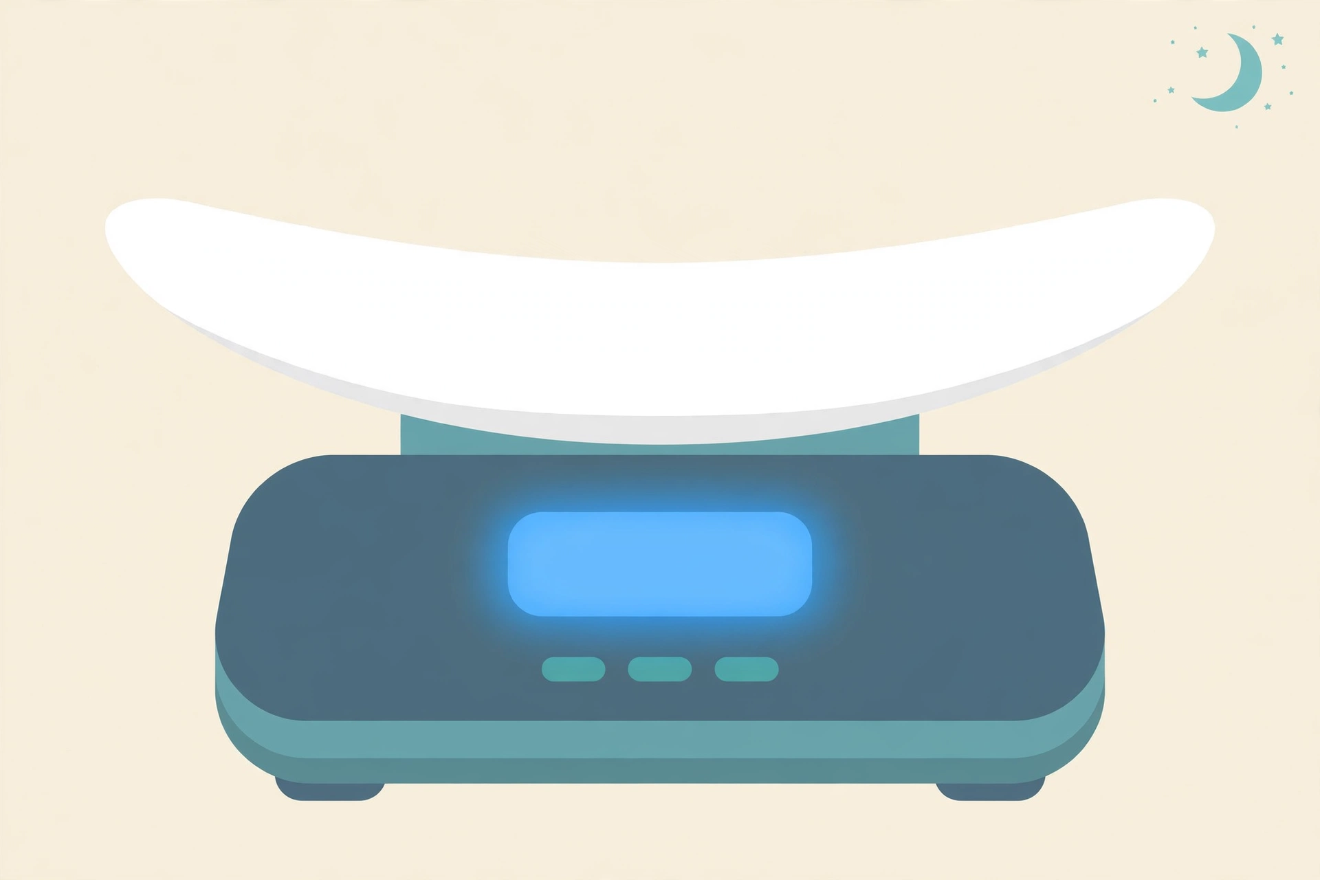 Illustration of the Smart Weigh Comfort baby scale with backlit display for night use