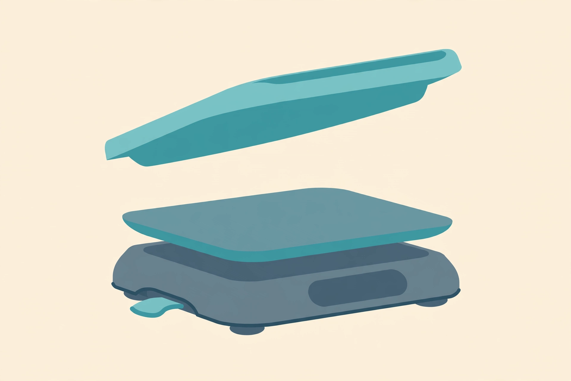 Illustration of the UNICHERRY baby scale with removable tray