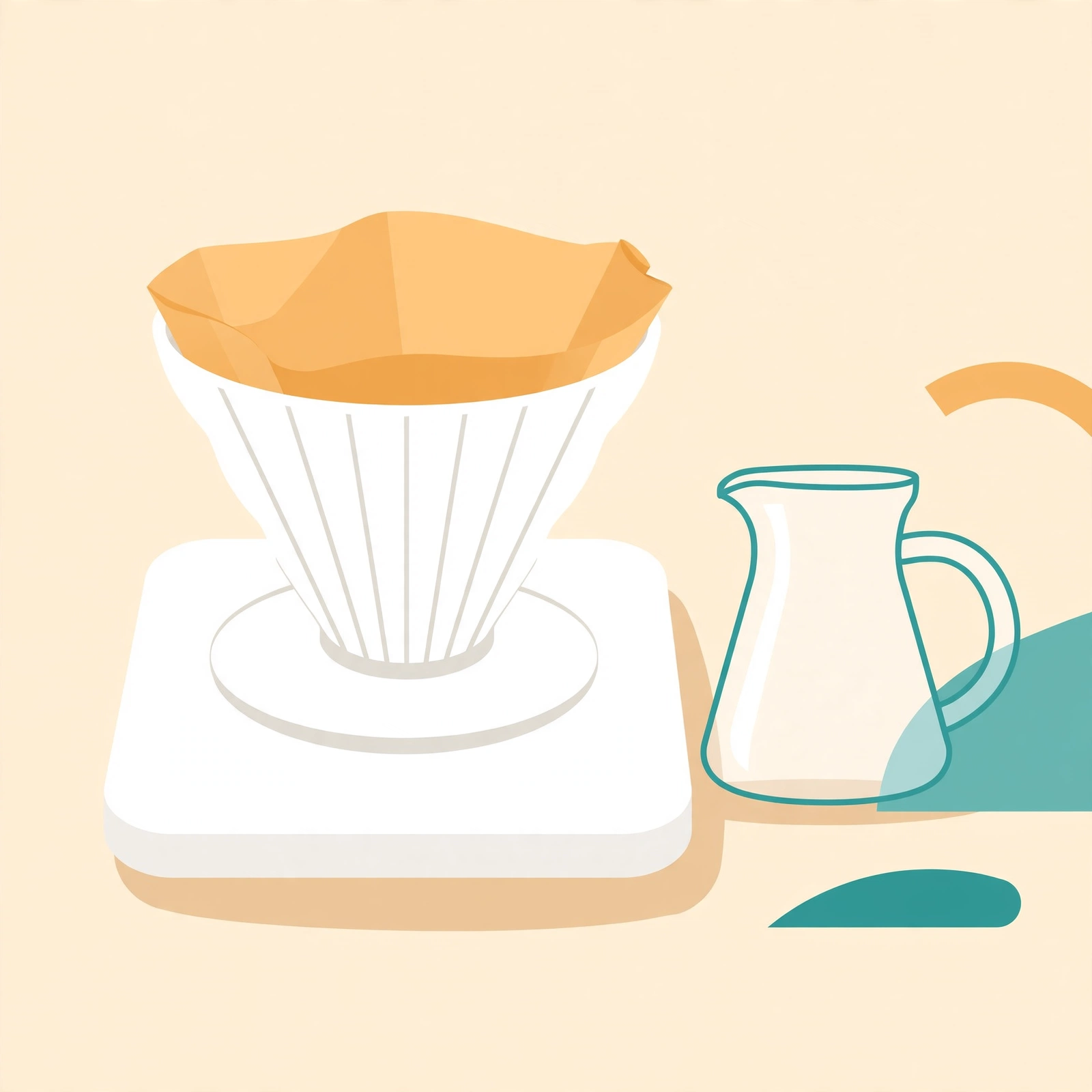 Illustration of the Hario V60 drip coffee scale with timer