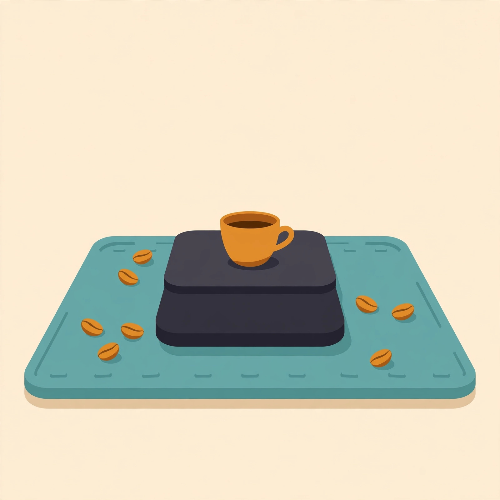Illustration of the Maestri House mini coffee scale with hidden LED display