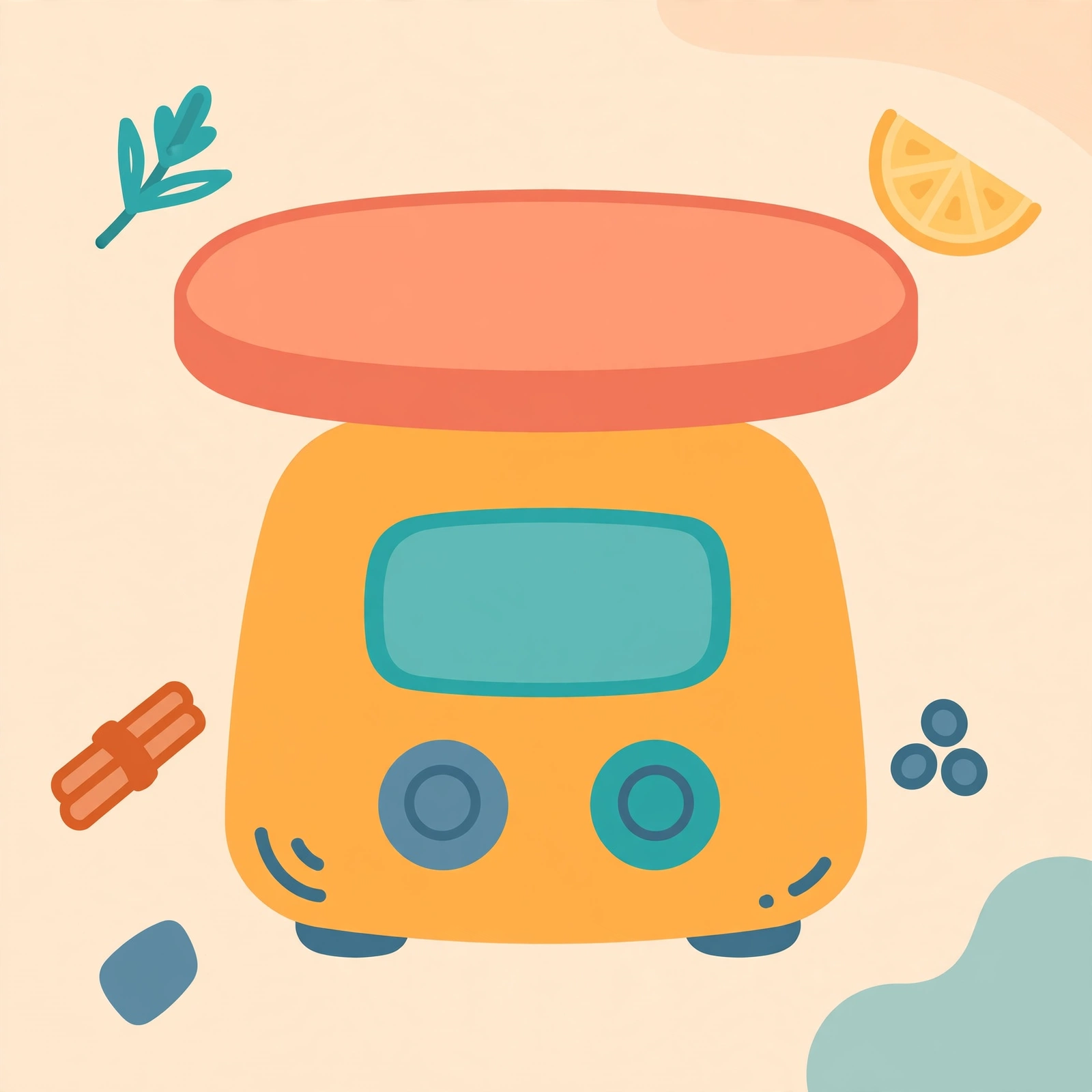 Illustration of the Escali Primo digital food scale with two-button design