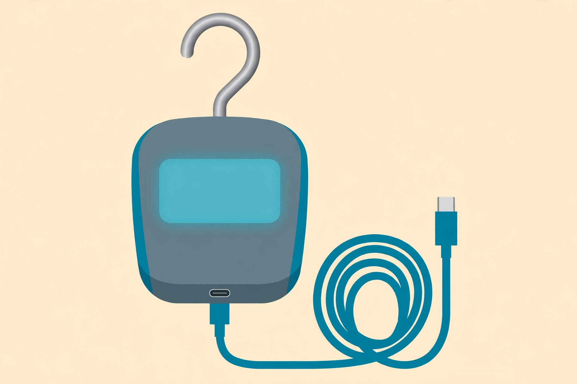 Illustration of the travel inspira rechargeable luggage scale with USB-C charging