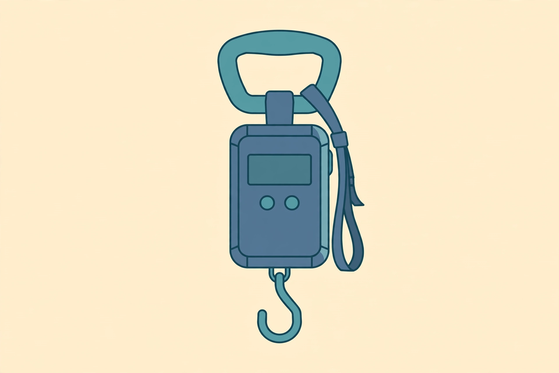 Illustration of the travel inspira digital luggage scale with rubber-painted handle