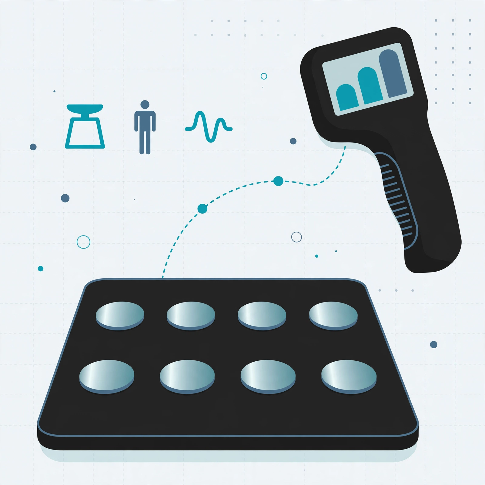Illustration of the RENPHO MorphoScan Nova 8-electrode scale with handle
