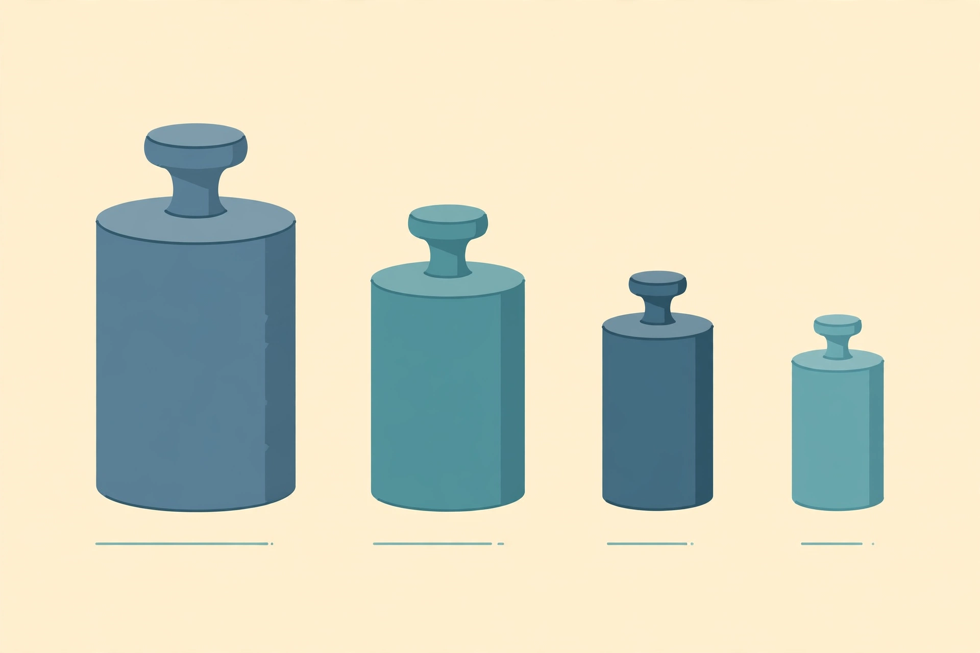 Illustration comparing calibration weight classes E2 F1 M1 M2 by precision